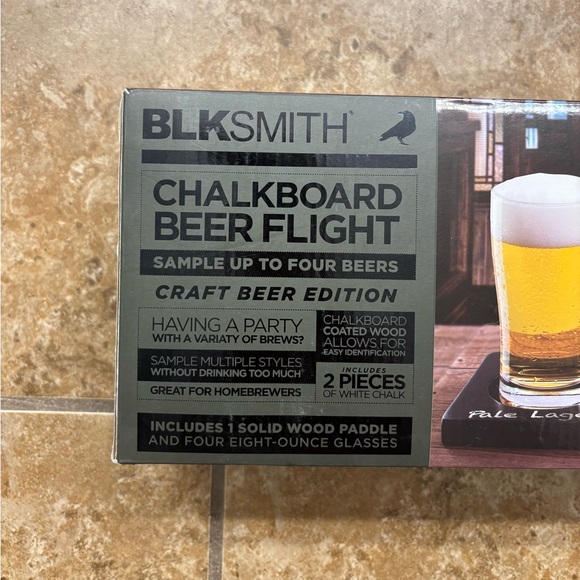NIB Chalkboard Beer Flight by BLKSMITH - Picture 2 of 9
